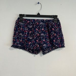 floral print blue shorts